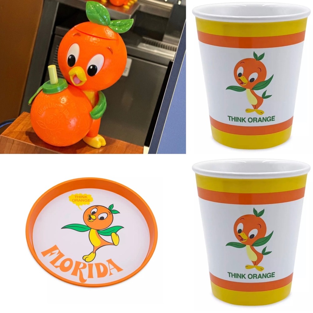Orange Bird Sipper,  2 Orange Bird Cups and Tray
